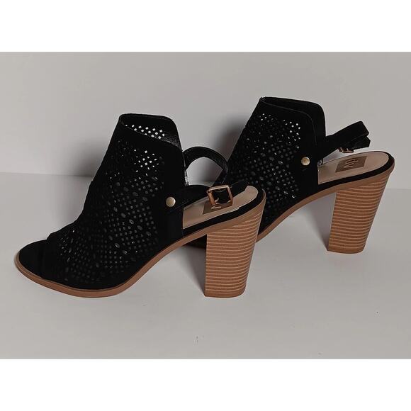 DV Dolce Vita Shoes Block Heel Pump Size 10 Open Peep Toe Cutout - Picture 11 of 16